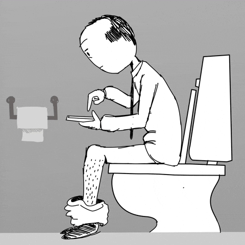 man in the bathroom scrolling your cellphone