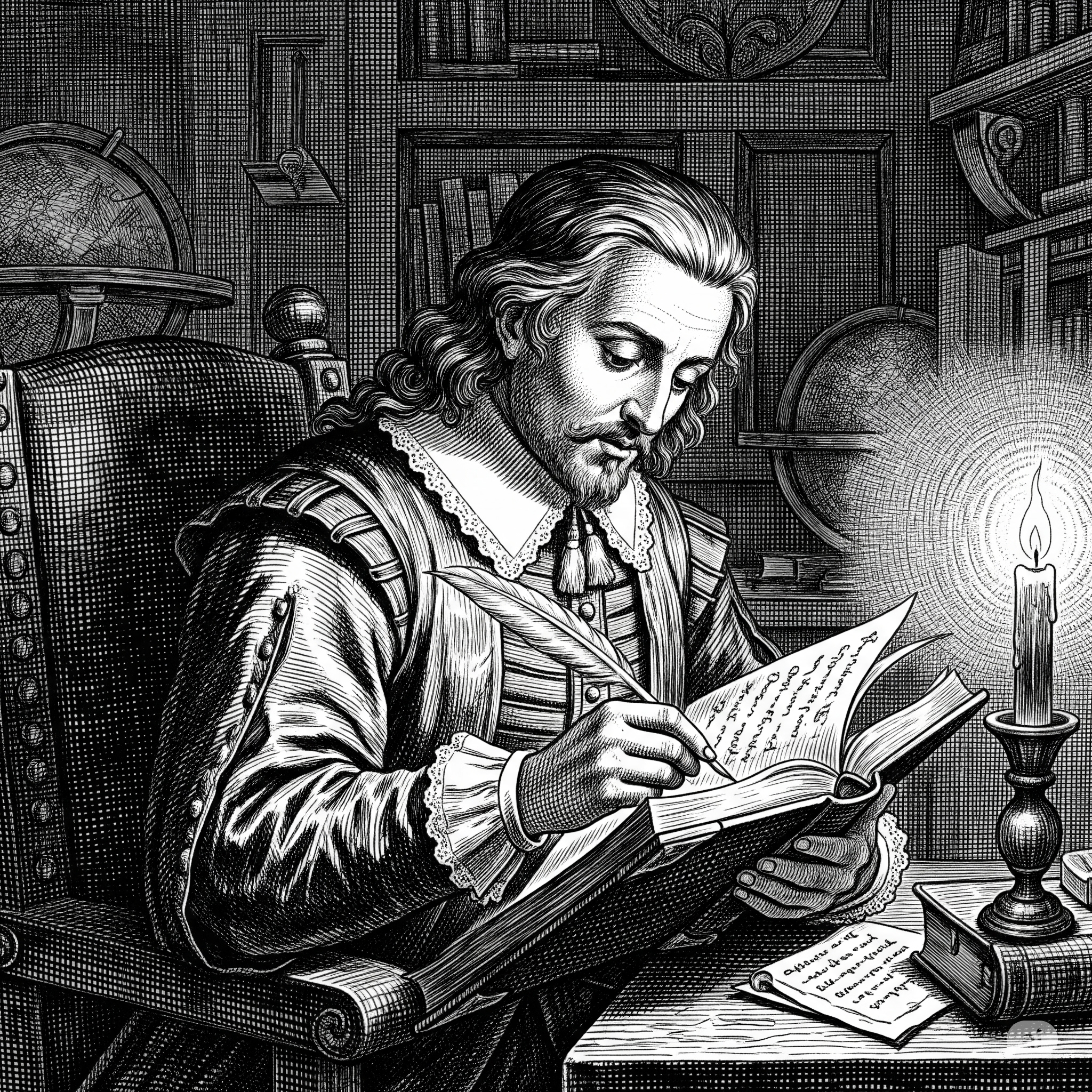 man writing on an paper