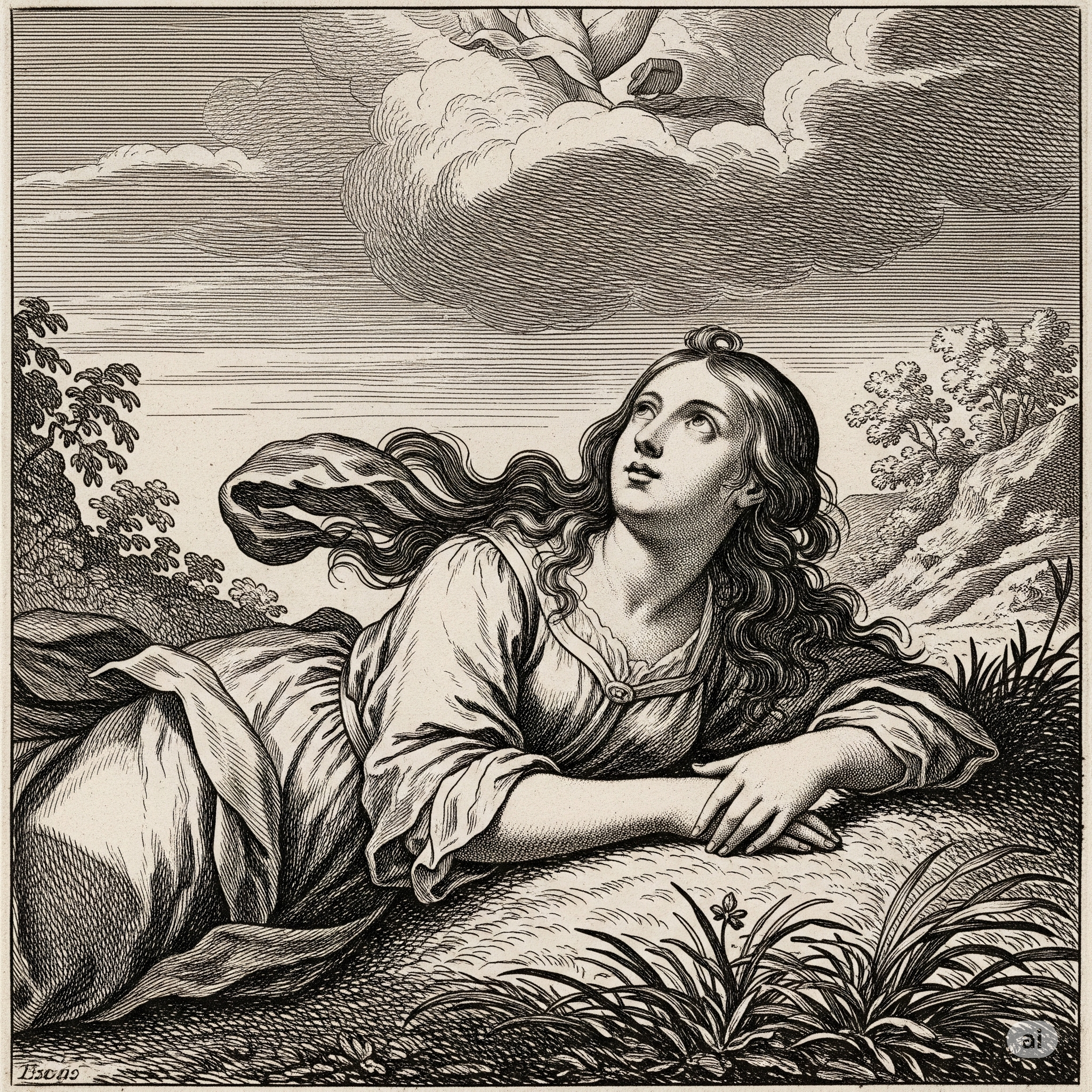 woman make unproductivity things and seeing the sky