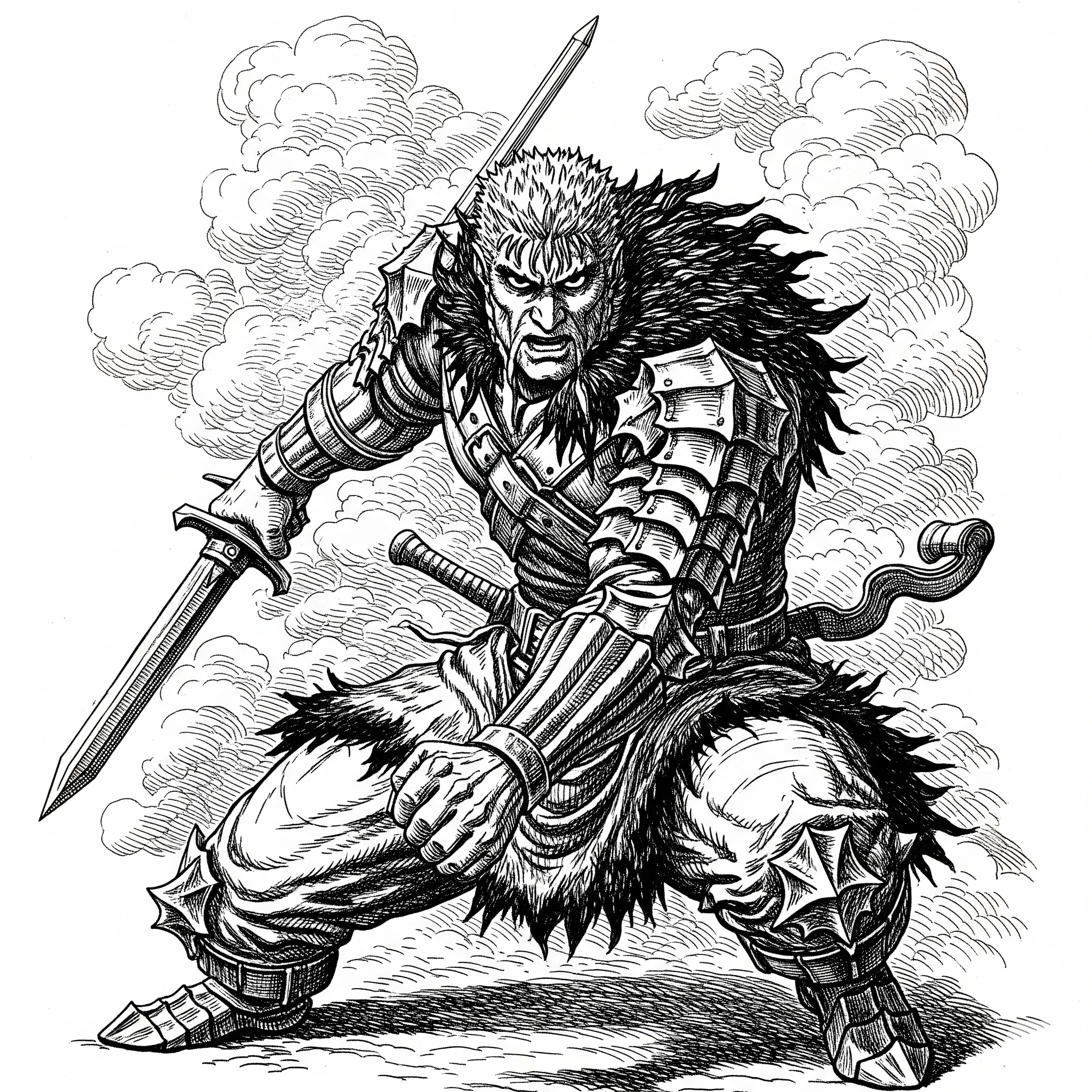 an image of an warrior like berserk