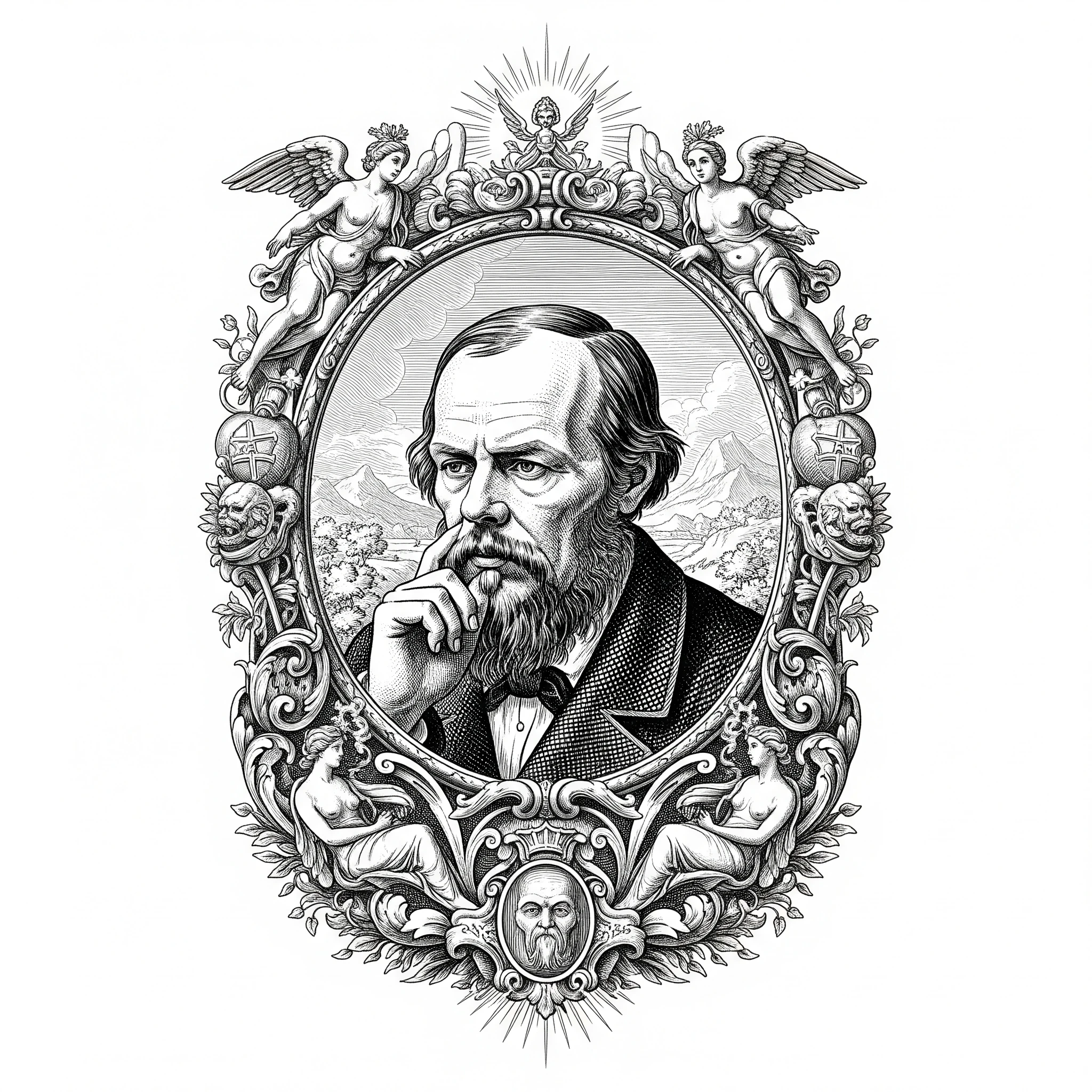 as portrait of novelist Fyodor Dostoevsky and your self help lessons
