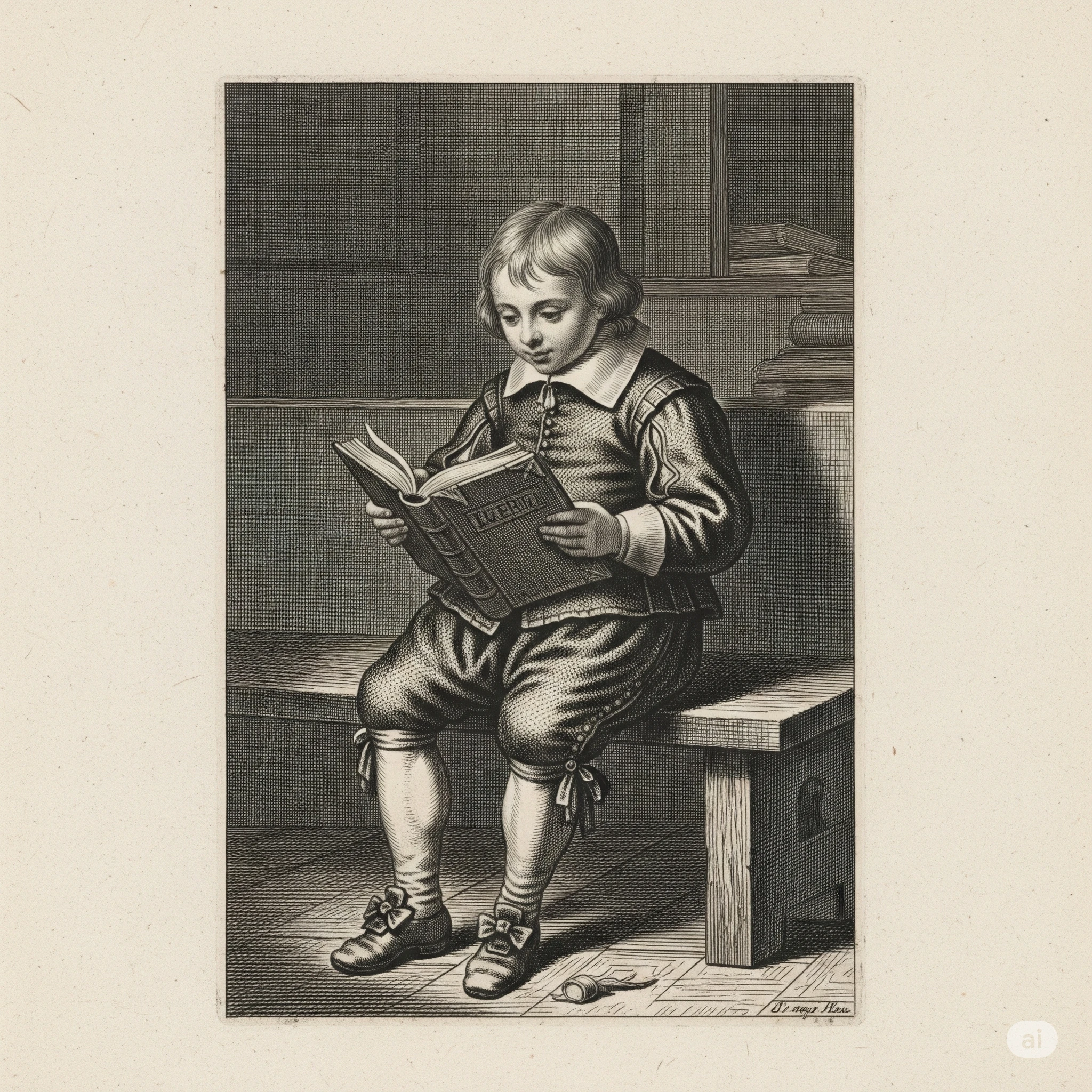kid reading an book