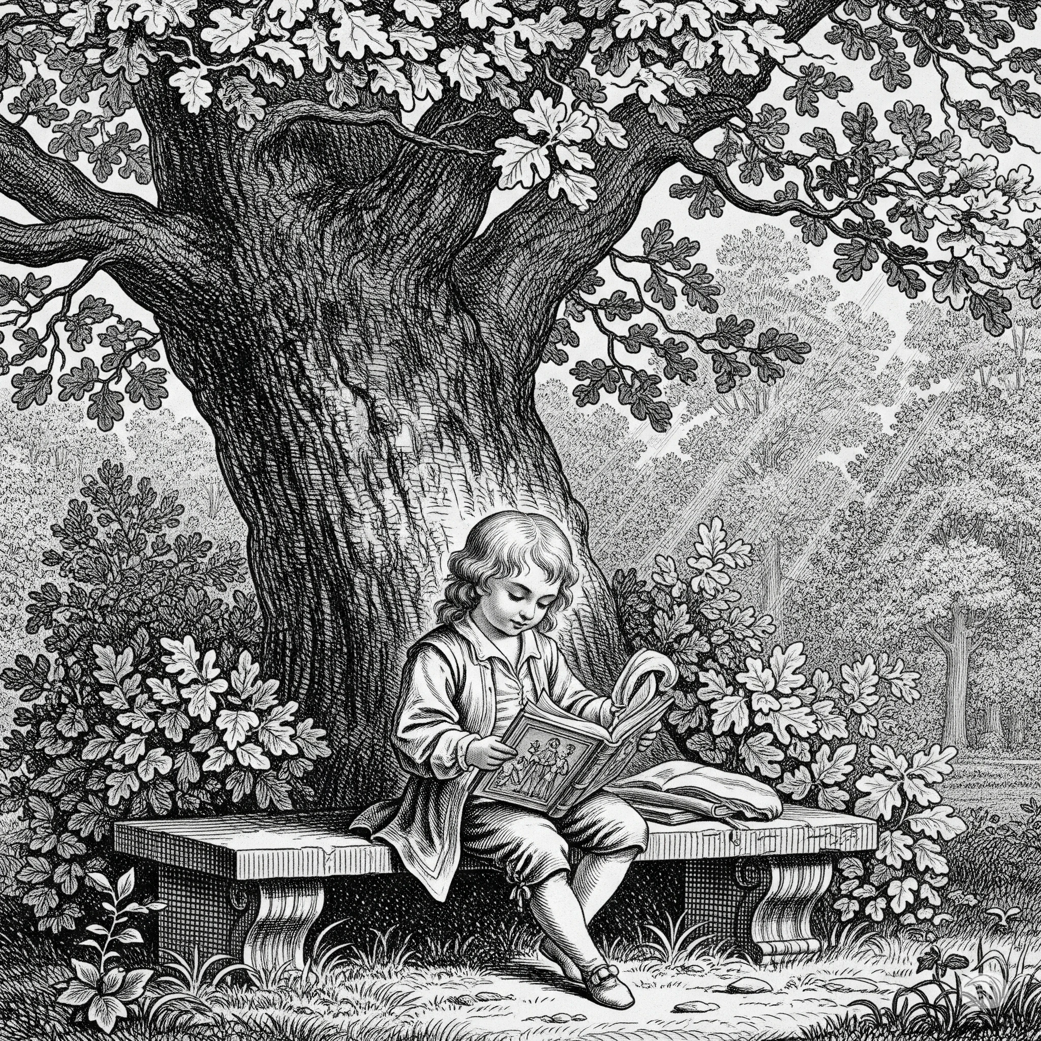 kid reading an book