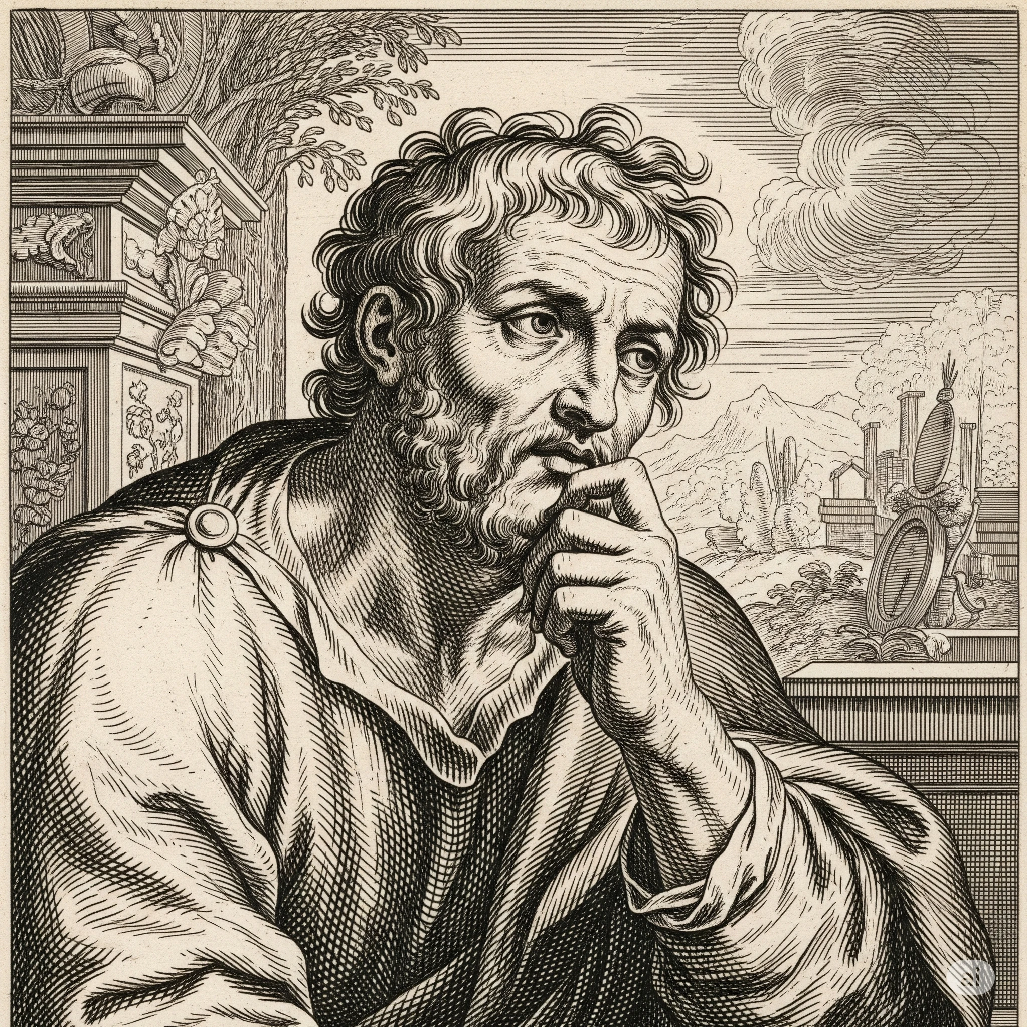 man thinking about life