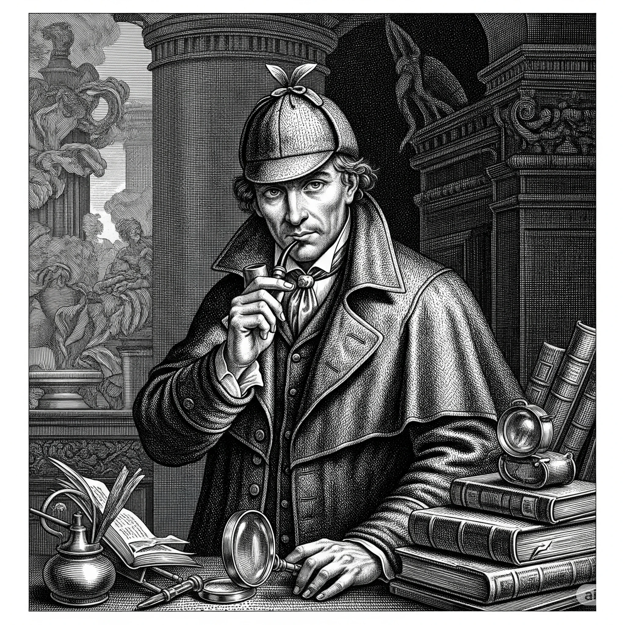 an detective working in an case