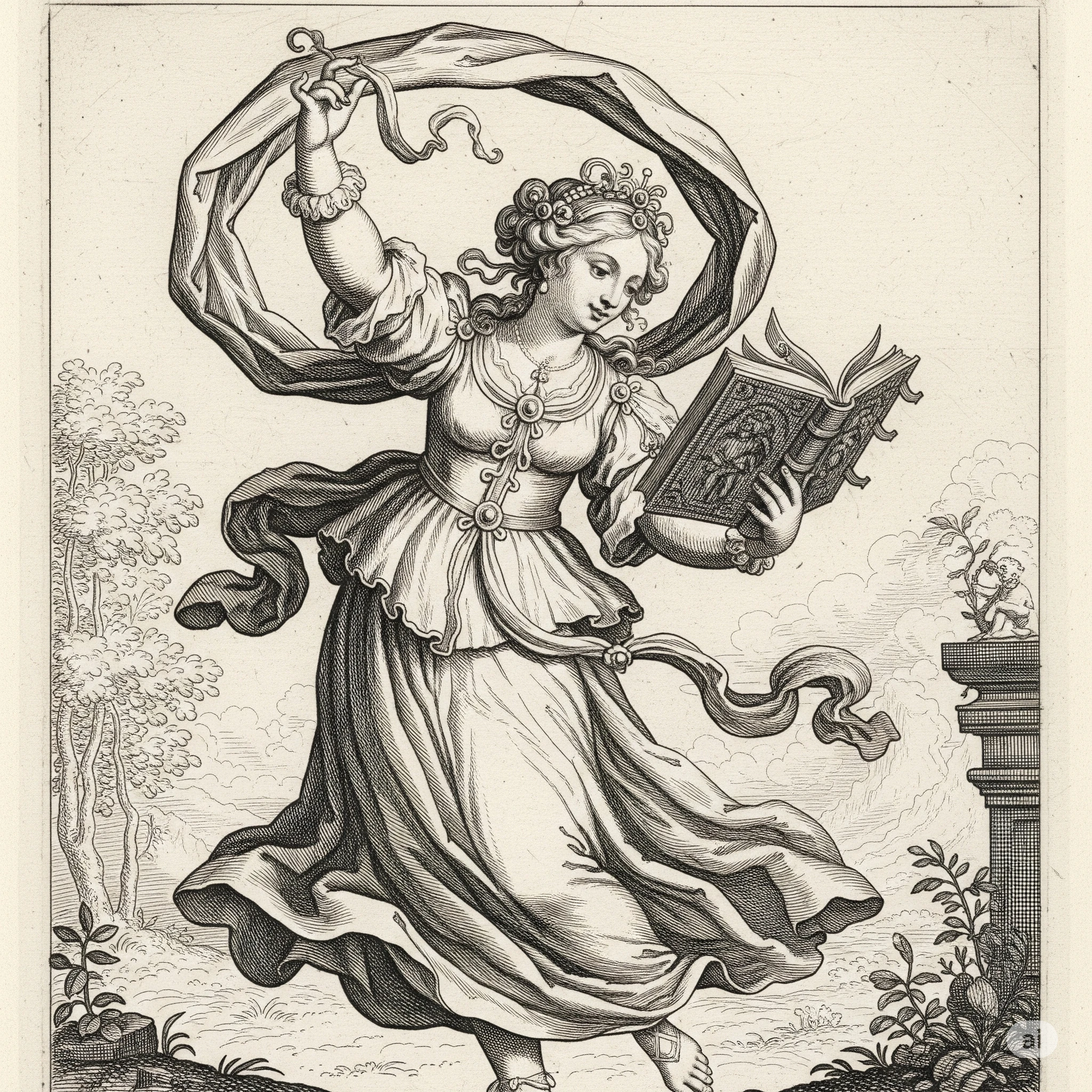 woman angel reading an book