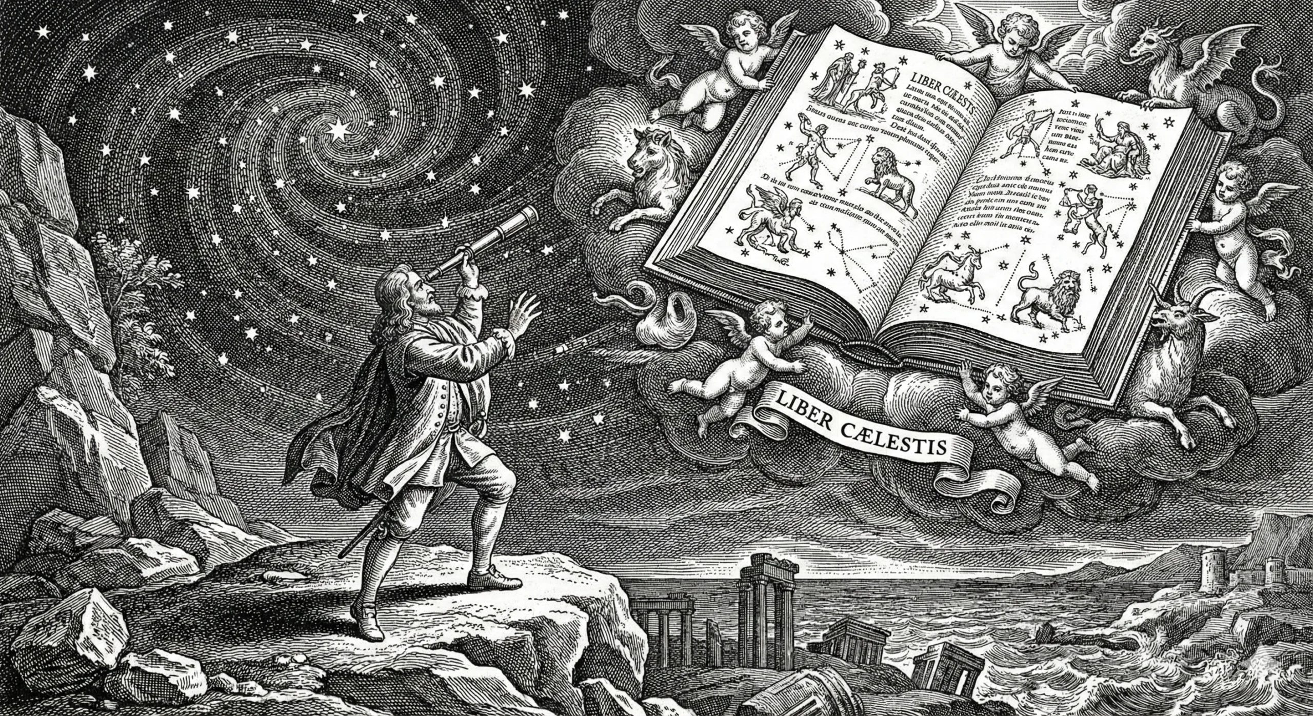 man seeing an book between stars