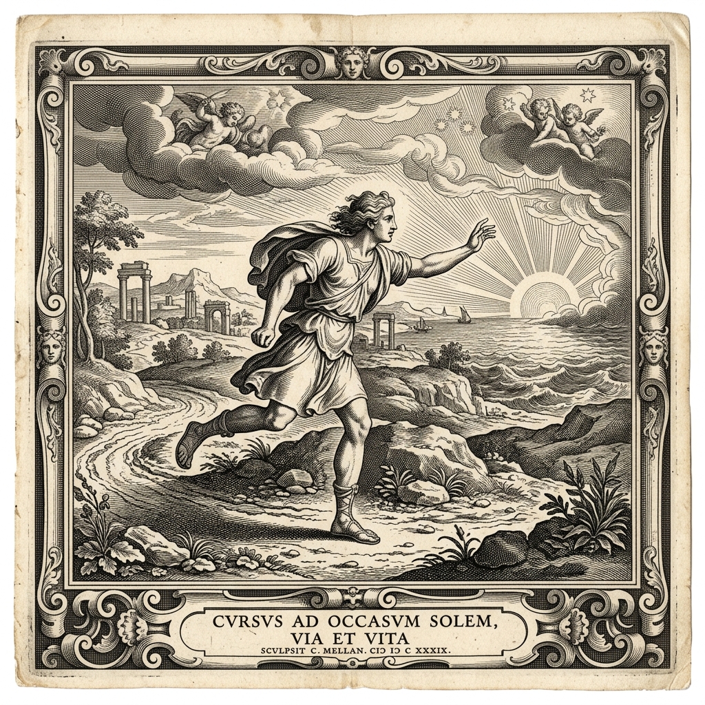 man running to the sun